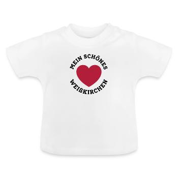 Mein schönes Weißkirchen - Baby Bio-T-Shirt mit Rundhals - Weiß - Vorne