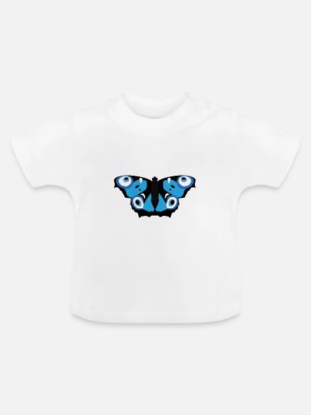 Nazar Schmetterling - Baby Bio-T-Shirt mit Rundhals - Weiß