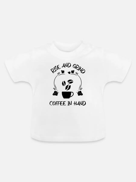 Kaffee Espresso Käffchen - Baby Bio-T-Shirt mit Rundhals - Weiß