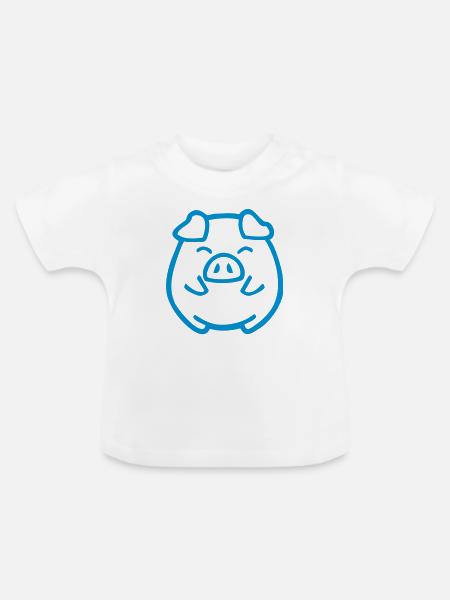 cute pig - Baby Bio-T-Shirt mit Rundhals - Weiß