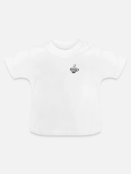Kaffeetasse - Einfaches Design Für - Baby Bio-T-Shirt mit Rundhals - Weiß