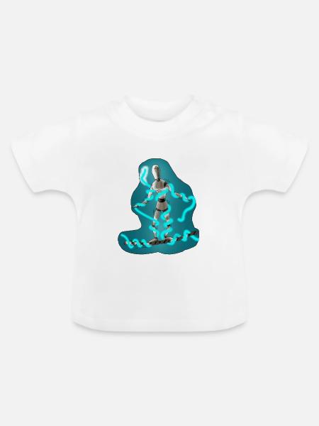 Seiltanzende Puppe - Baby Bio-T-Shirt mit Rundhals - Weiß