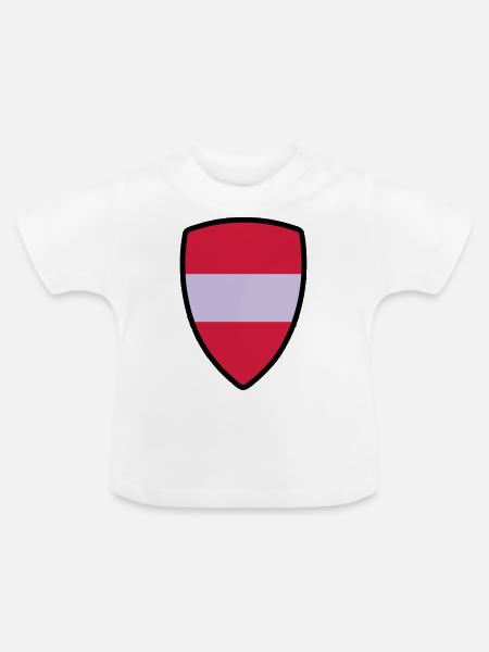 österreich fahne - Baby Bio-T-Shirt mit Rundhals - Weiß