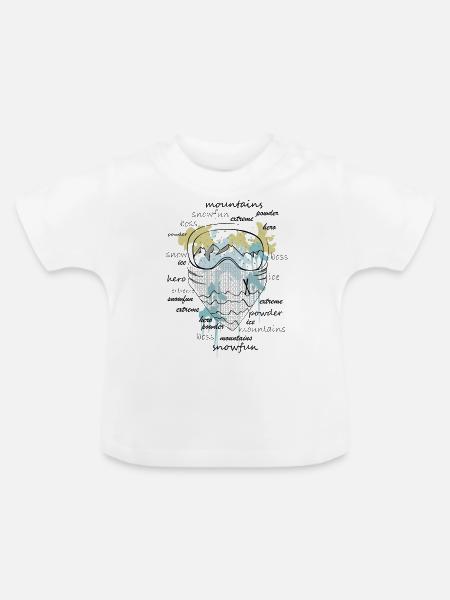 SKI - BLICK - KLECKSE - Baby Bio-T-Shirt mit Rundhals - Weiß