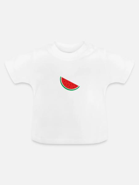 Watermelon - Baby Bio-T-Shirt mit Rundhals - Weiß