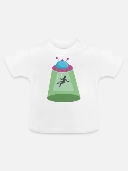 Ufo - Baby Bio-T-Shirt mit Rundhals - Weiß