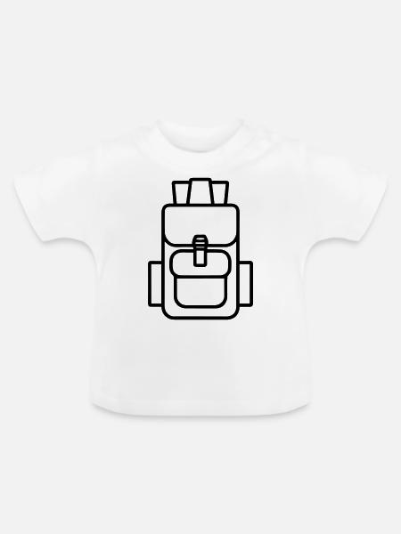Rucksack - Baby Bio-T-Shirt mit Rundhals - Weiß