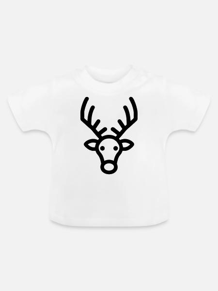 Weihnachtsrentiere - Baby Bio-T-Shirt mit Rundhals - Weiß
