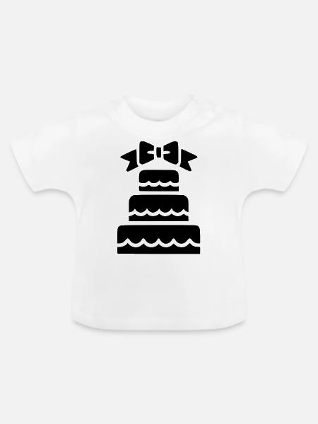 Hochzeitstorte - Baby Bio-T-Shirt mit Rundhals - Weiß
