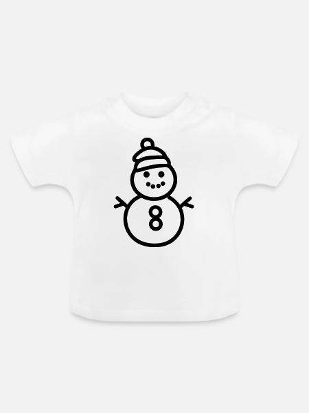 Schneemann - Baby Bio-T-Shirt mit Rundhals - Weiß