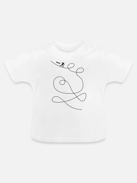 Surfer macht Loopings - Baby Bio-T-Shirt mit Rundhals - Weiß