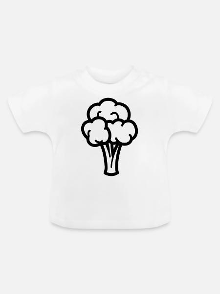 Brokkoli - Baby Bio-T-Shirt mit Rundhals - Weiß