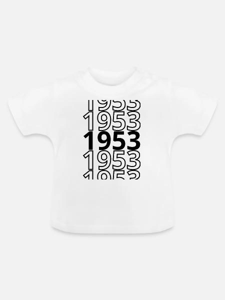 1953 1953 1953 - Baby Bio-T-Shirt mit Rundhals - Weiß