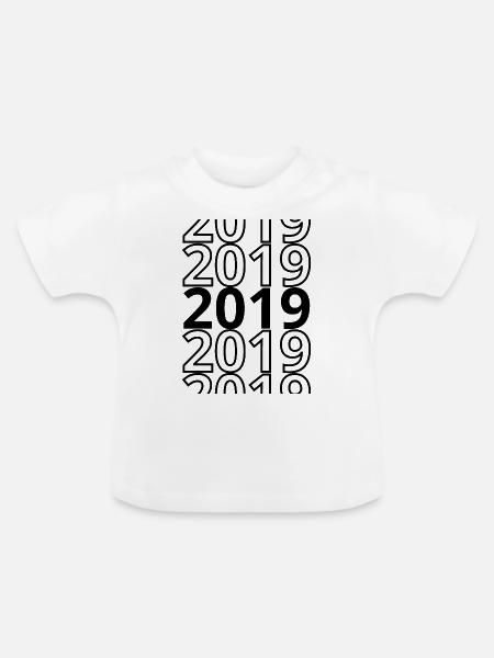2019 2019 2019 - Baby Bio-T-Shirt mit Rundhals - Weiß