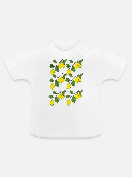 zitronenzweige - Baby Bio-T-Shirt mit Rundhals - Weiß