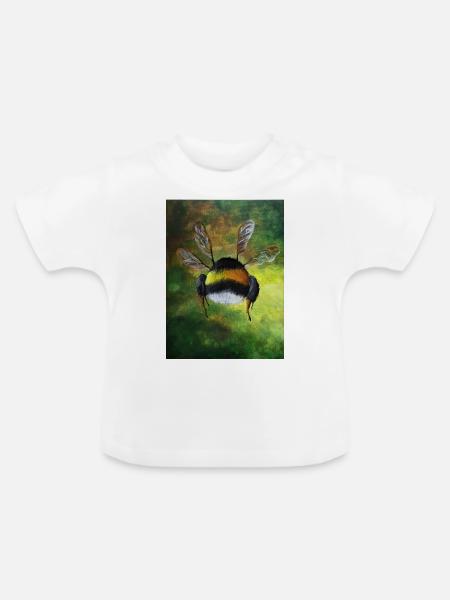 Wildbiene - Baby Bio-T-Shirt mit Rundhals - Weiß