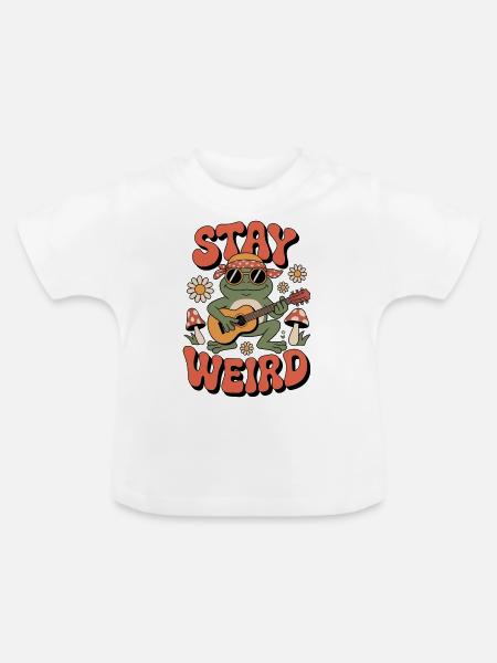 Hippie Stay Weird - Baby Bio-T-Shirt mit Rundhals - Weiß