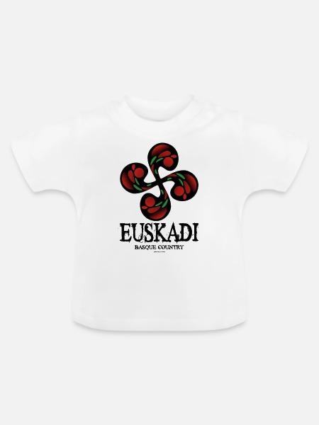 Baskische Quer - Baby Bio-T-Shirt mit Rundhals - Weiß