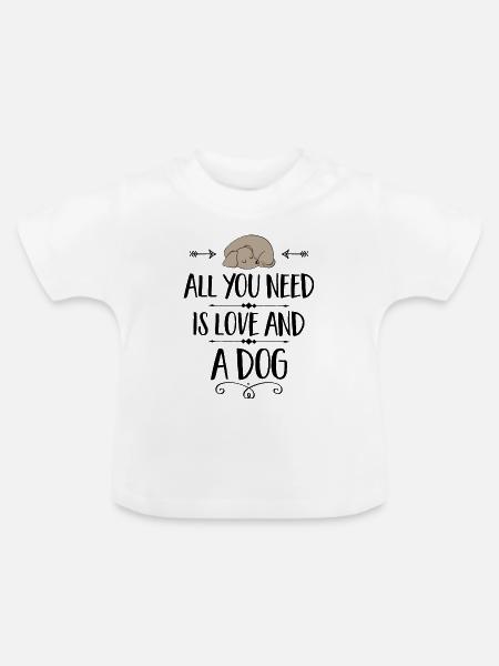 Hund - Baby Bio-T-Shirt mit Rundhals - Weiß
