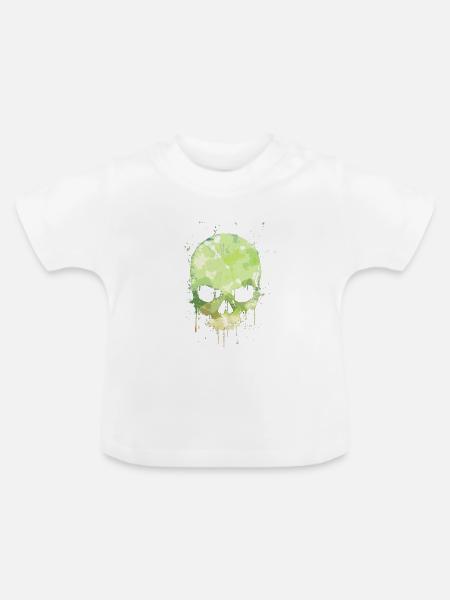 Schädelfleck - Baby Bio-T-Shirt mit Rundhals - Weiß