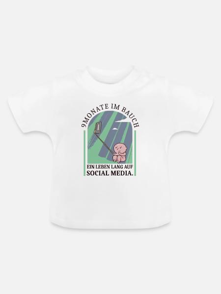 Social Media Baby - Baby Bio-T-Shirt mit Rundhals - Weiß