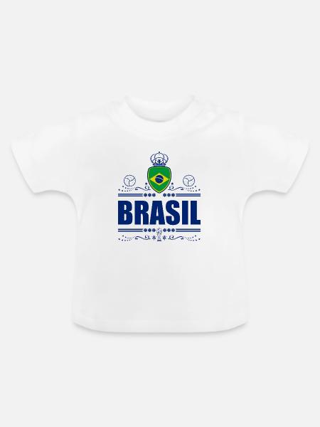 BRASILIEN - BRASILIEN - Baby Bio-T-Shirt mit Rundhals - Weiß