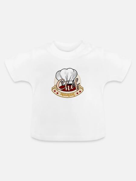 Köchin Mama - Baby Bio-T-Shirt mit Rundhals - Weiß