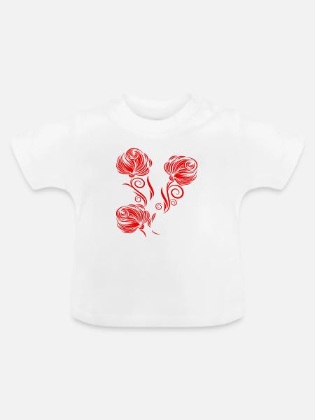 Rosen, Blumen, Garten - Baby Bio-T-Shirt mit Rundhals - Weiß
