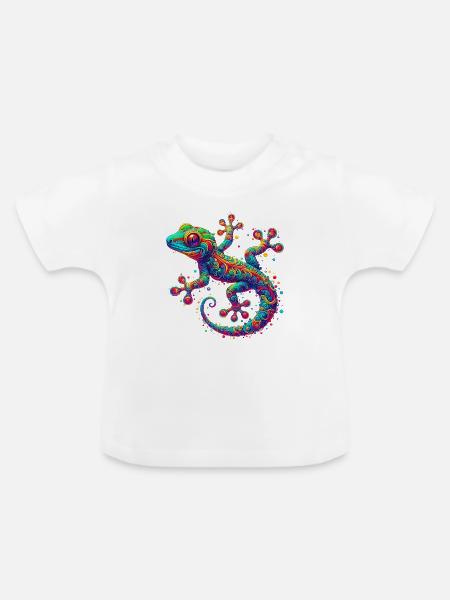 Gecko - Baby Bio-T-Shirt mit Rundhals - Weiß