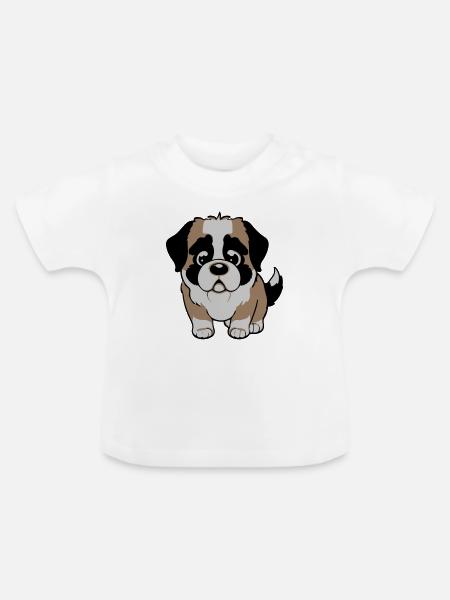 bernhardiner hund - Baby Bio-T-Shirt mit Rundhals - Weiß