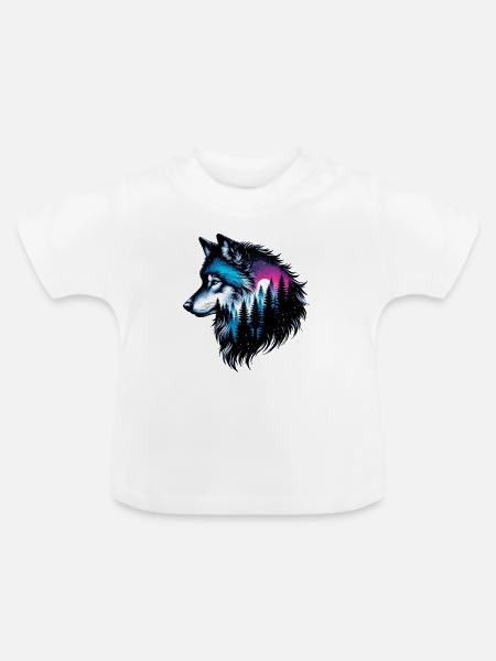 Wolf - Baby Bio-T-Shirt mit Rundhals - Weiß