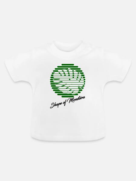 Monstera - Baby Bio-T-Shirt mit Rundhals - Weiß