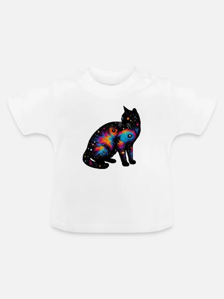 Katze - Baby Bio-T-Shirt mit Rundhals - Weiß