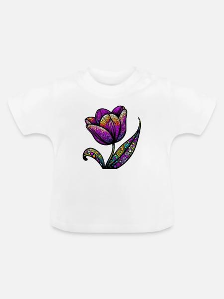 Tulpe - Baby Bio-T-Shirt mit Rundhals - Weiß