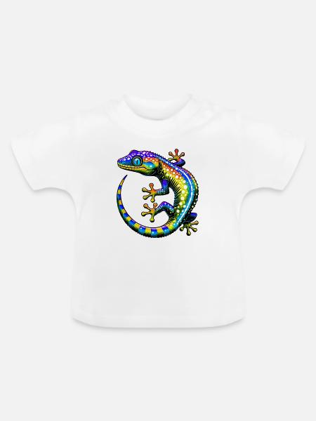 Gecko - Baby Bio-T-Shirt mit Rundhals - Weiß