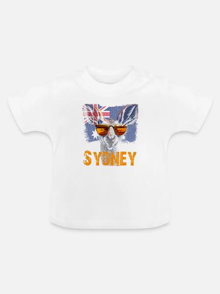 Sydney Roo - Baby Bio-T-Shirt mit Rundhals - Weiß