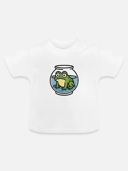Frosch in der Schüssel - Baby Bio-T-Shirt mit Rundhals - Weiß