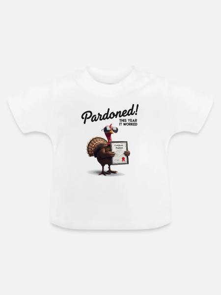 Pardoned Turkey - Baby Bio-T-Shirt mit Rundhals - Weiß