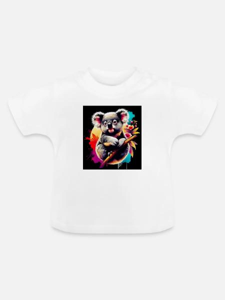 Koala - Baby Bio-T-Shirt mit Rundhals - Weiß