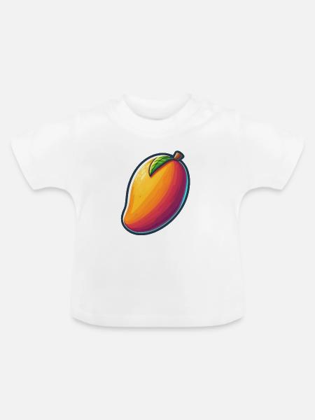 Design Mango Lebendig Abstrakt - Baby Bio-T-Shirt mit Rundhals - Weiß