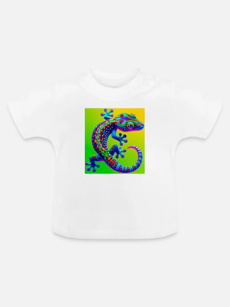 Gecko - Baby Bio-T-Shirt mit Rundhals - Weiß