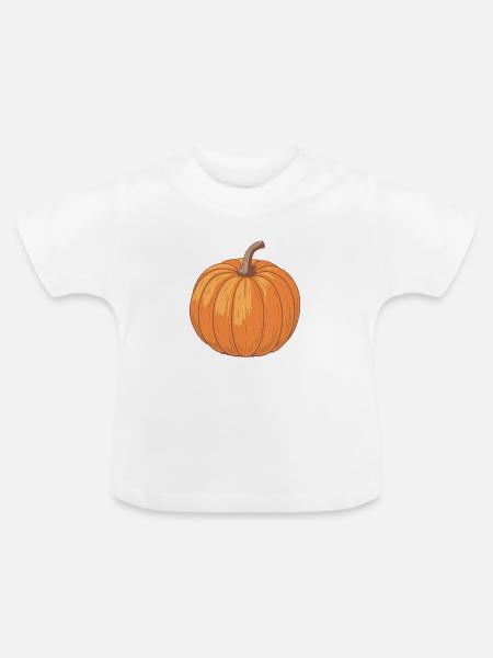 Kürbis-Textur-Orange Illustration - Baby Bio-T-Shirt mit Rundhals - Weiß