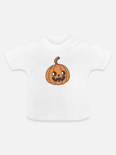 Kürbis Halloween Süßer Spaß - Baby Bio-T-Shirt mit Rundhals - Weiß