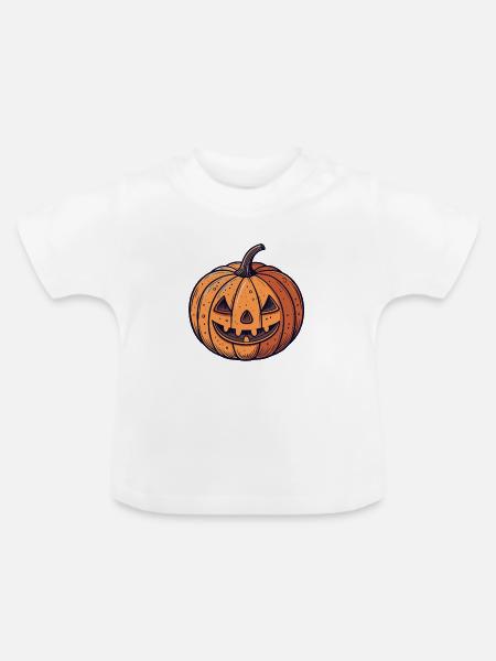 Kürbis Jack Karikatur - Baby Bio-T-Shirt mit Rundhals - Weiß