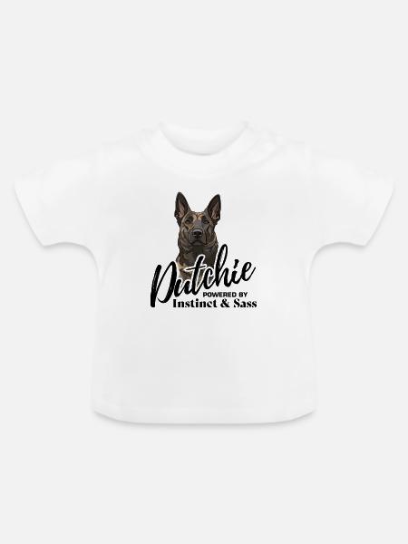 Dutch Shepherd – Dutchie - Baby Bio-T-Shirt mit Rundhals - Weiß
