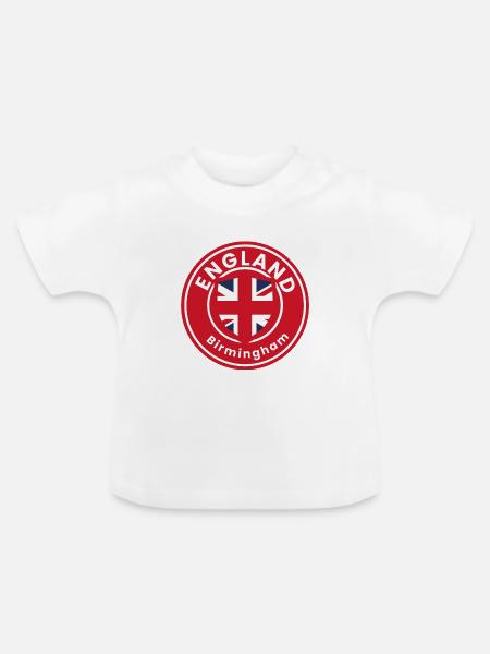 England Birmingham Emblem Abzeichen - Baby Bio-T-Shirt mit Rundhals - Weiß
