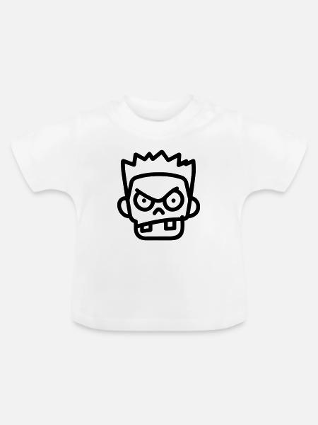 Zombie - Baby Bio-T-Shirt mit Rundhals - Weiß