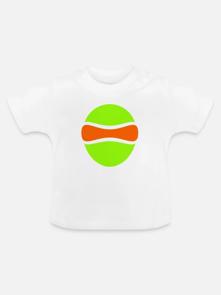 Alien Kopf mit Breit-Auge - Baby Bio-T-Shirt mit Rundhals - Weiß
