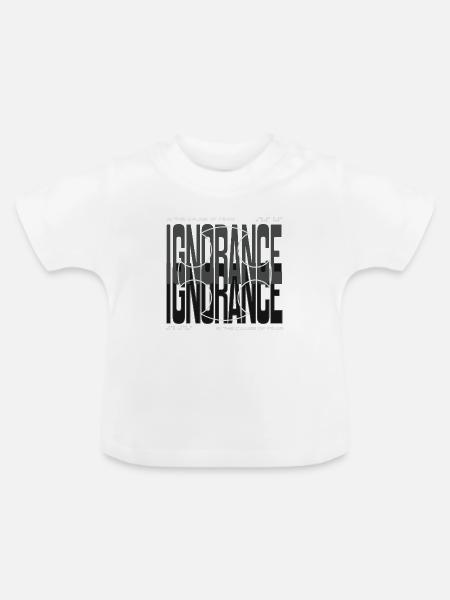 Courage gegen Angst Kreuz-Design - Baby Bio-T-Shirt mit Rundhals - Weiß