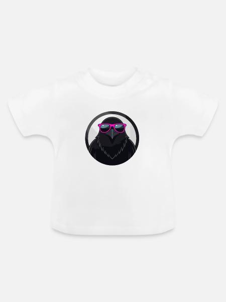 Krähen-Chic-Rosenbrillen - Baby Bio-T-Shirt mit Rundhals - Weiß
